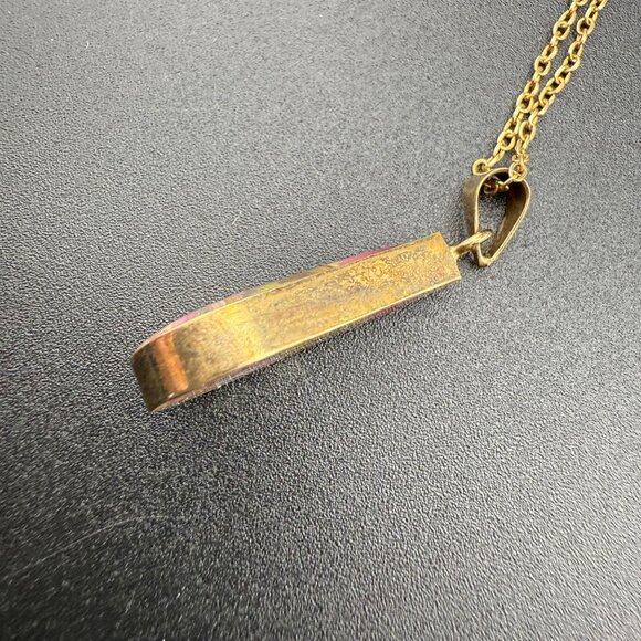 Handmade Real Pressed Flower Teardrop Pendant Necklace Gold-Toned Chain & Mixed - Picture 7 of 10